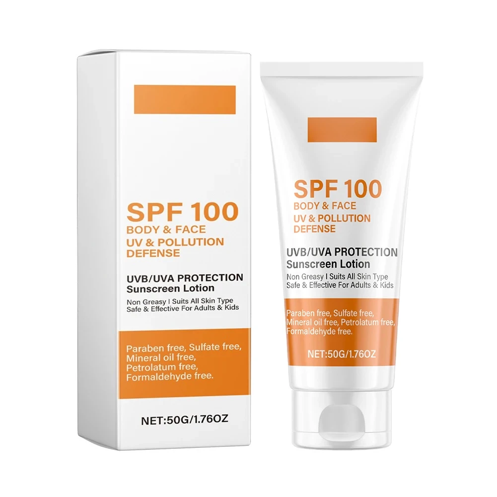 Face & Body Sunscreen Non-Greasy SPF 100+ Facial Sunblock UVA & UVB Protection Sunblocking Cream Anti Aging for Summer Beach thumbnail 6