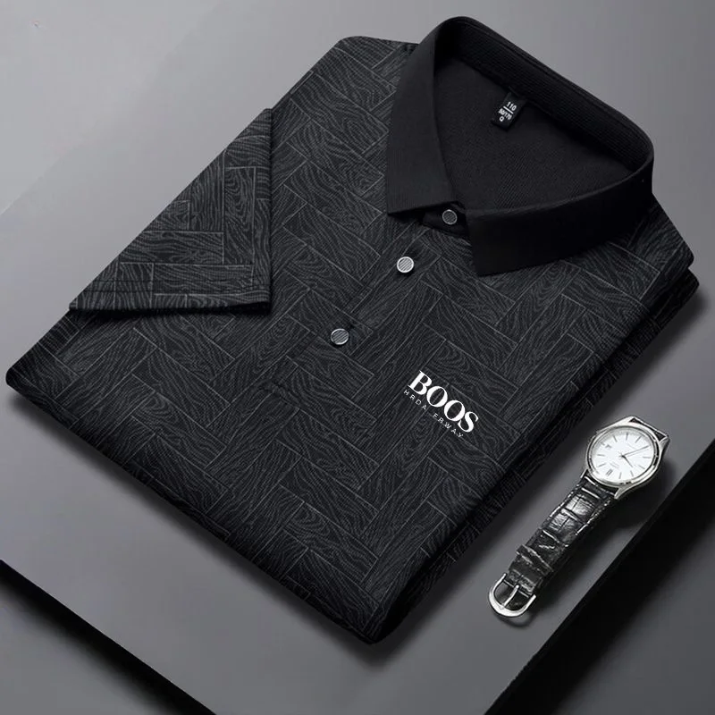 2025 Men's New Summer Embroidery Business Casual Short sleeved POLO Shirt Fashion Short sleeved Comfortable and Breathable Top thumbnail 4