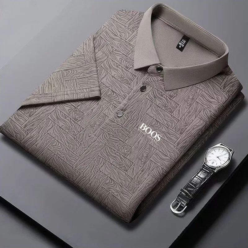 2025 Men's New Summer Embroidery Business Casual Short sleeved POLO Shirt Fashion Short sleeved Comfortable and Breathable Top thumbnail 6