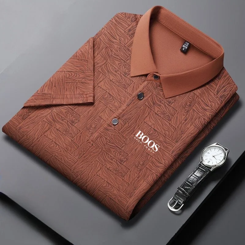 2025 Men's New Summer Embroidery Business Casual Short sleeved POLO Shirt Fashion Short sleeved Comfortable and Breathable Top thumbnail 2