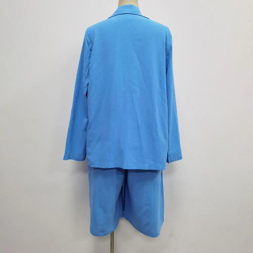 Two Piece Blazer Suit Sets Women OL Office Sets 1 Set Blazer Shorts Single Breasted Summer Buttons Outfit for Office thumbnail 5