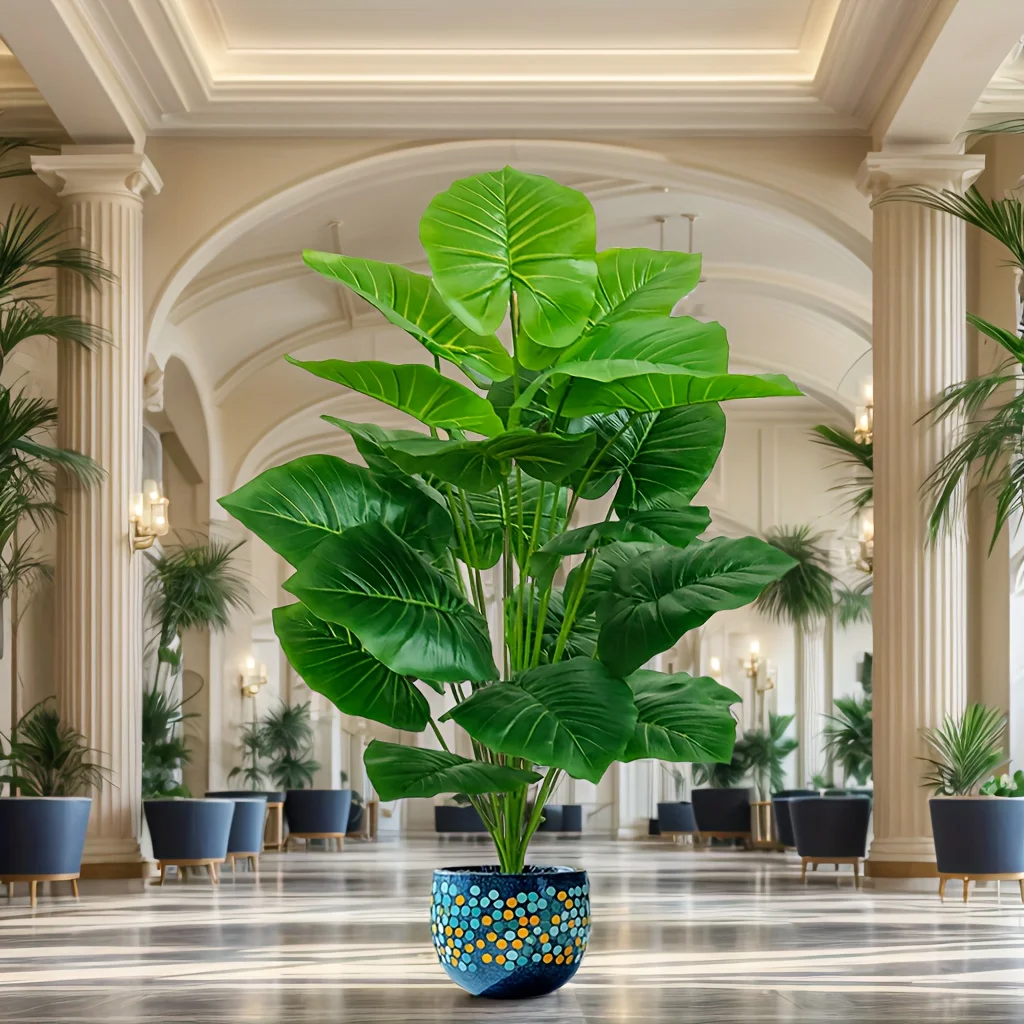 One Pcs 100cm Lifelike Artificial Palm Tree with 18 Leaves - Vibrant Green Faux Plant for Home Spring Decor Weddings Gardens thumbnail 6