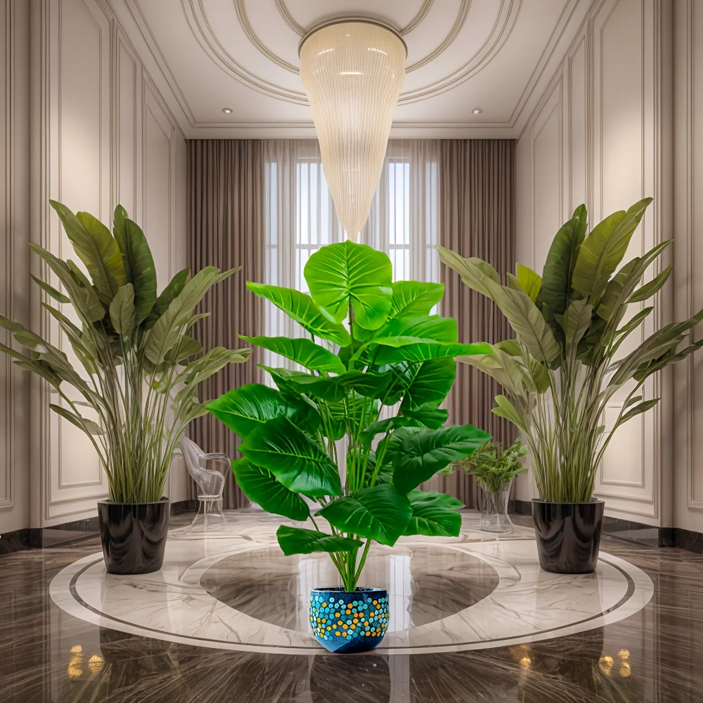 One Pcs 100cm Lifelike Artificial Palm Tree with 18 Leaves - Vibrant Green Faux Plant for Home Spring Decor Weddings Gardens thumbnail 4