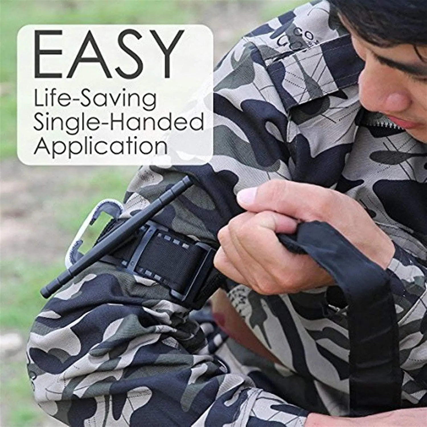 Tourniquet Emergency Tactical Emergency Strap Single Handed Medical First Aid Equipment for Hiking Camping Travel Outdoor Sports thumbnail 2