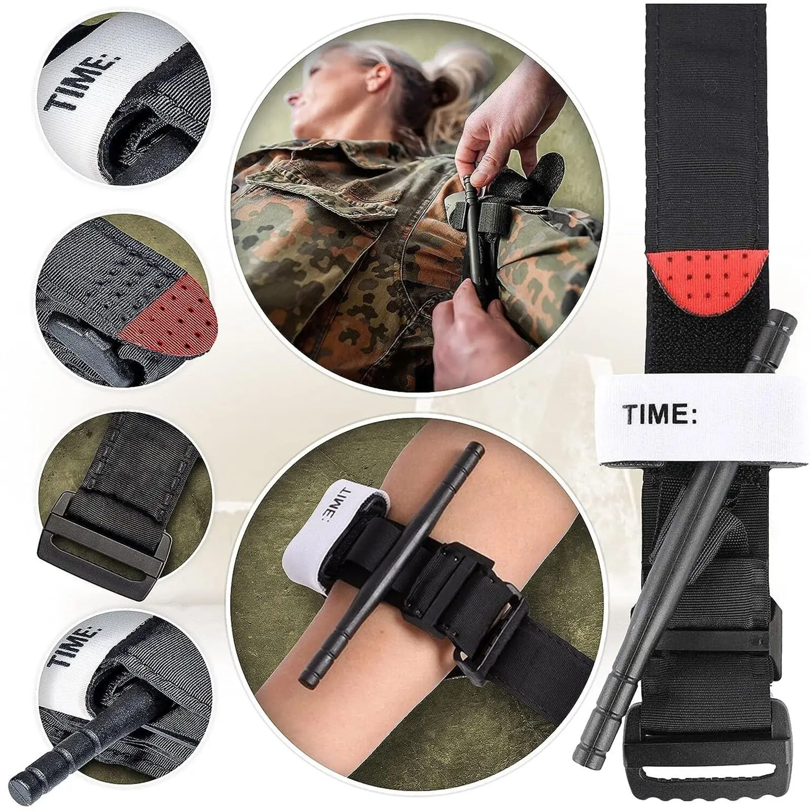 Tourniquet Emergency Tactical Emergency Strap Single Handed Medical First Aid Equipment for Hiking Camping Travel Outdoor Sports thumbnail 3