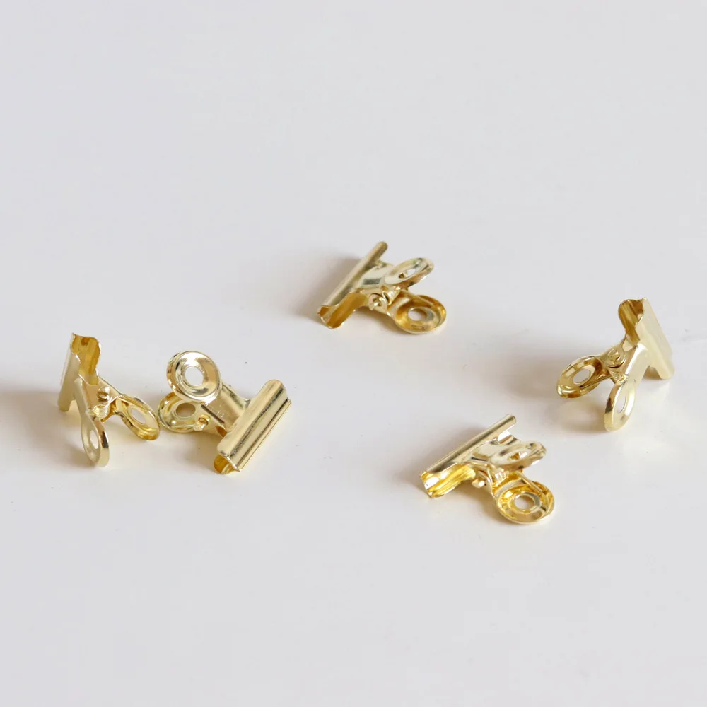 10pcs golden Metal Clip small Metal Binder Clips Notebook Letter Photo File Clamps Paper Clip thumbnail 3