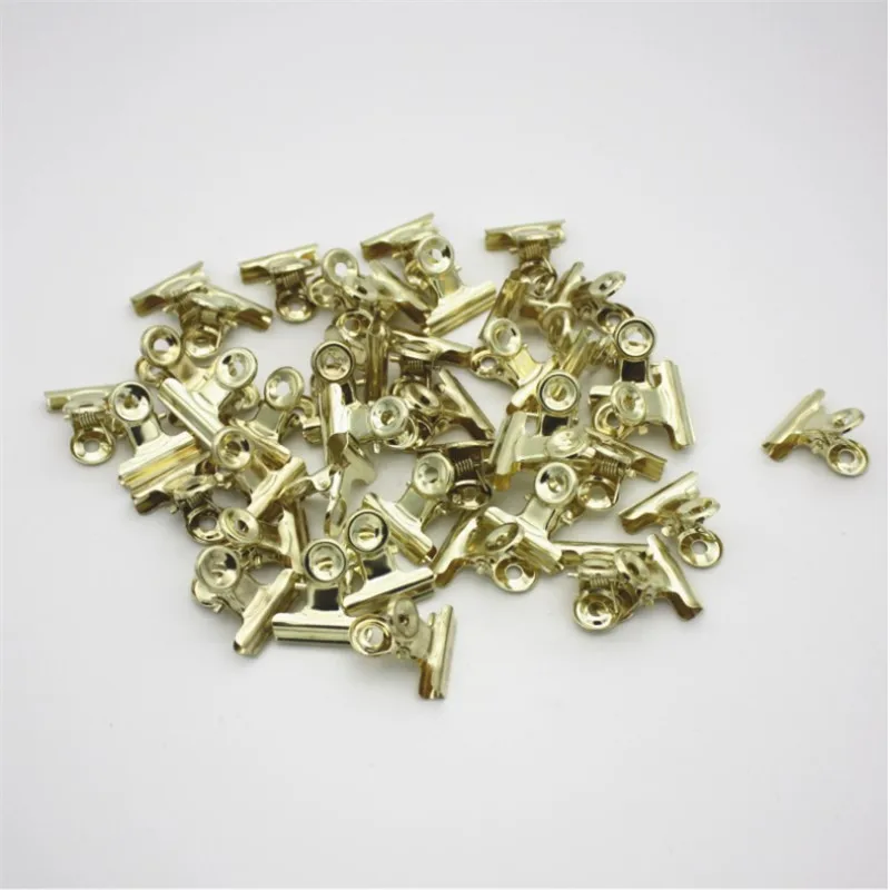 10pcs golden Metal Clip small Metal Binder Clips Notebook Letter Photo File Clamps Paper Clip thumbnail 6