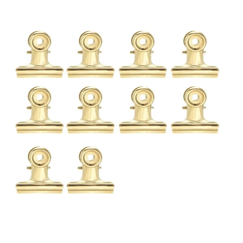 10pcs golden Metal Clip small Metal Binder Clips Notebook Letter Photo File Clamps Paper Clip thumbnail 2