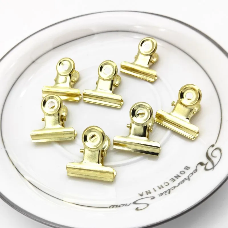 10pcs golden Metal Clip small Metal Binder Clips Notebook Letter Photo File Clamps Paper Clip thumbnail 5