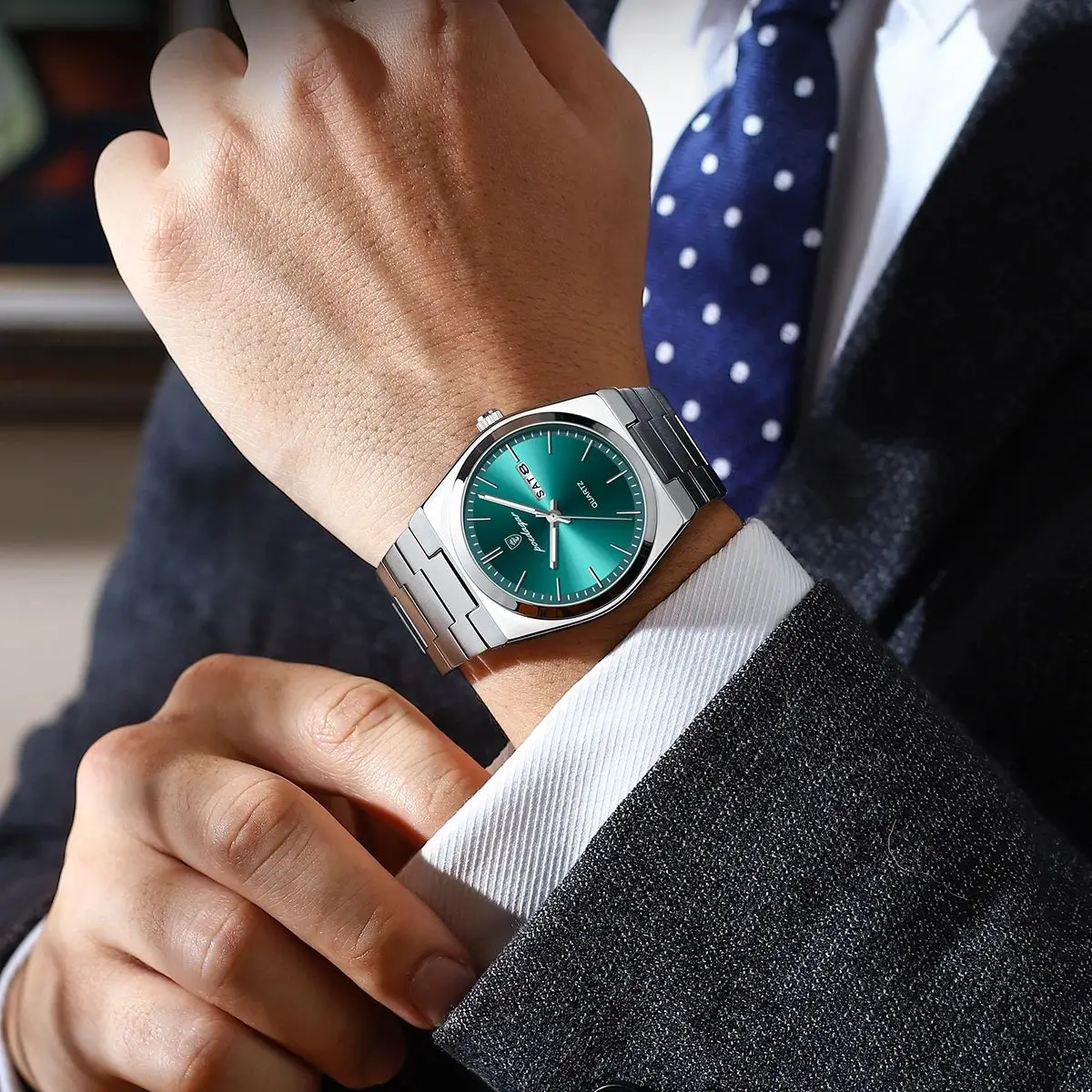 POEDAGAR Luxury Men's Watches Waterproof Luminous Date Week Men Watch Stainless Steel Casual Fashion Quartz Man Wristwatch Reloj thumbnail 6