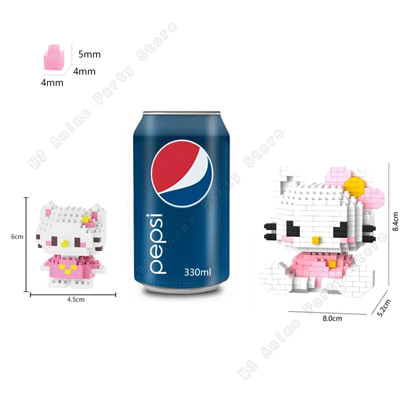 Sanrio Building Blocks Hello Kitty Bricks Kuromi Cinnamoroll Assembly Block Toys Cartoon Anime Figures Christmas Gift thumbnail 2