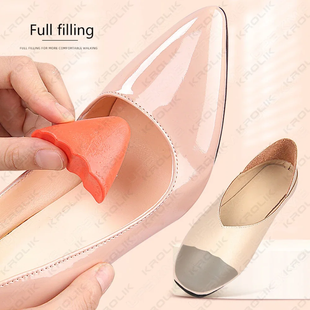 1 Pair PU Foam High Heel Toe Plug Shoe Inserts Big Shoes Toe Front Filler Cushion Pain Relief Protectors Shoes Accessories thumbnail 3