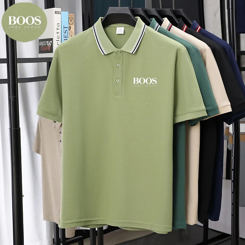 Embroidered Summer Ice Silk Polo Shirt T-Shirt New Half Sleeve Non-Marking Casual Business Thin Breathable Polo Shirt for Men thumbnail 6