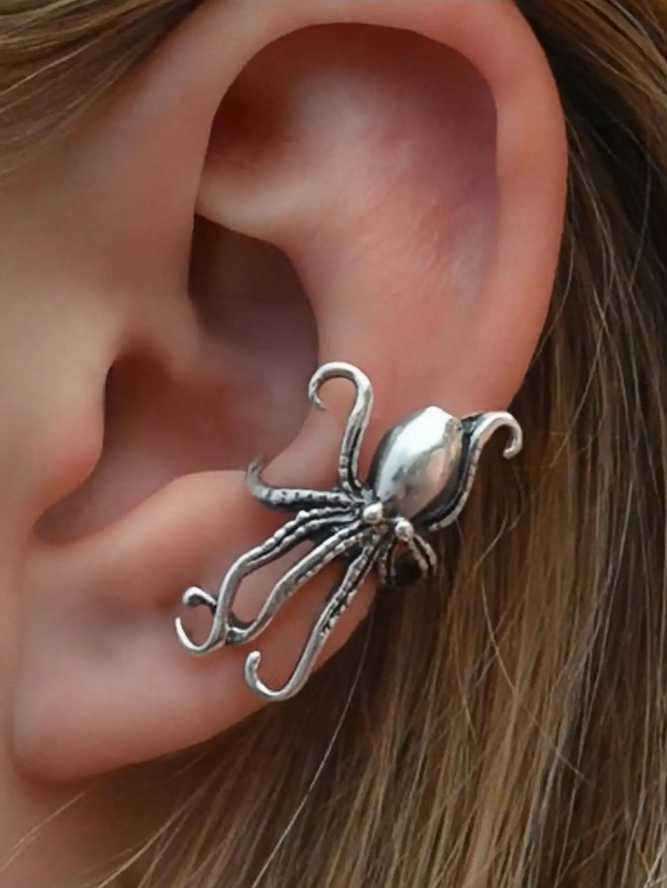 1PC Women's Fashion Ocean Clip Earrings Creative Personality Octopus Design Party Music Festival Daily Jewelry thumbnail 6