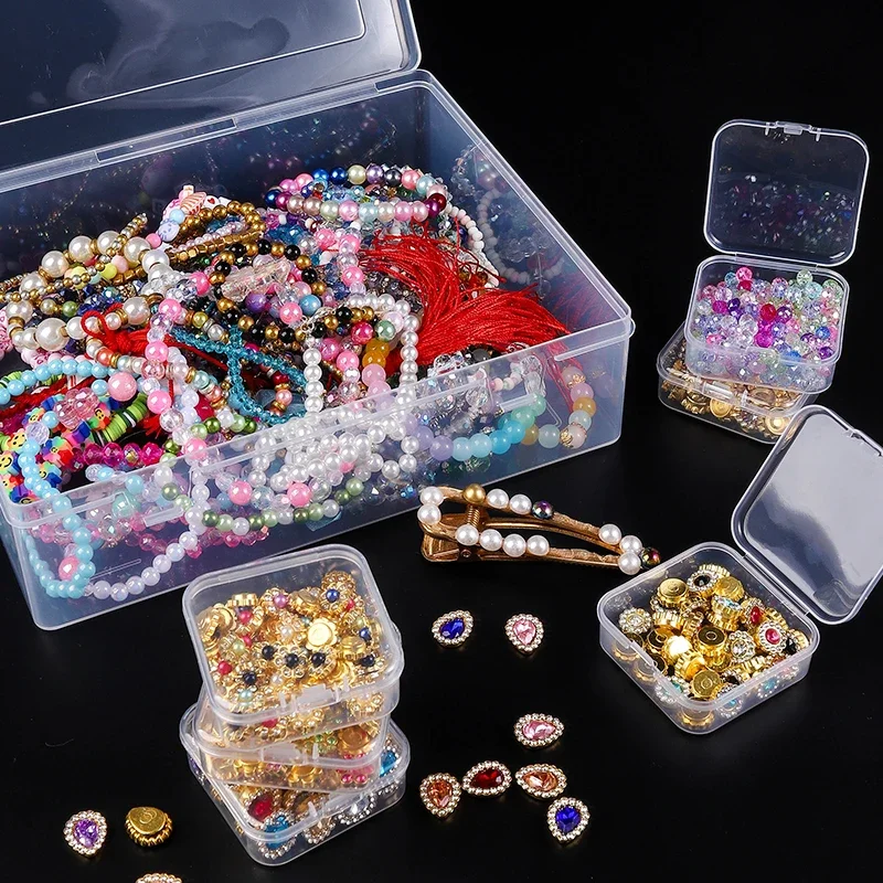 Plastic Organizer Box Small Bead Organizer Cases Mini Clear Bead Storage Container Box with Hinged Lid for DIY Jewelry Supply thumbnail 5
