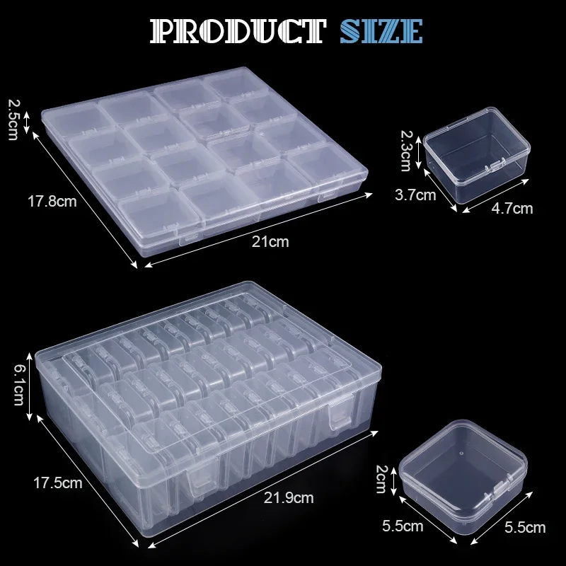 Plastic Organizer Box Small Bead Organizer Cases Mini Clear Bead Storage Container Box with Hinged Lid for DIY Jewelry Supply thumbnail 2