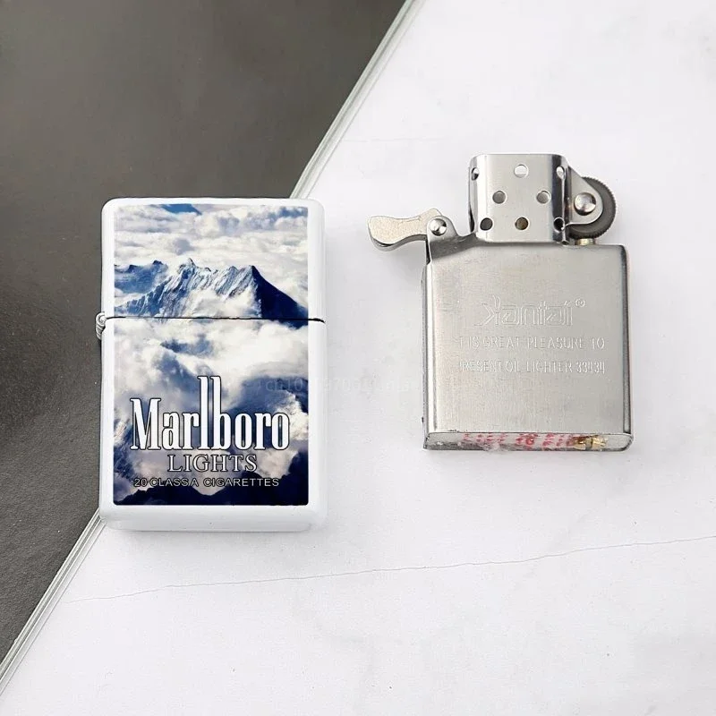 Marlboro Creative and Personalized Grinding Wheel Kerosene Lighter Gift Box World-famous Scenic Spots Men's Gift Wholesale thumbnail 6