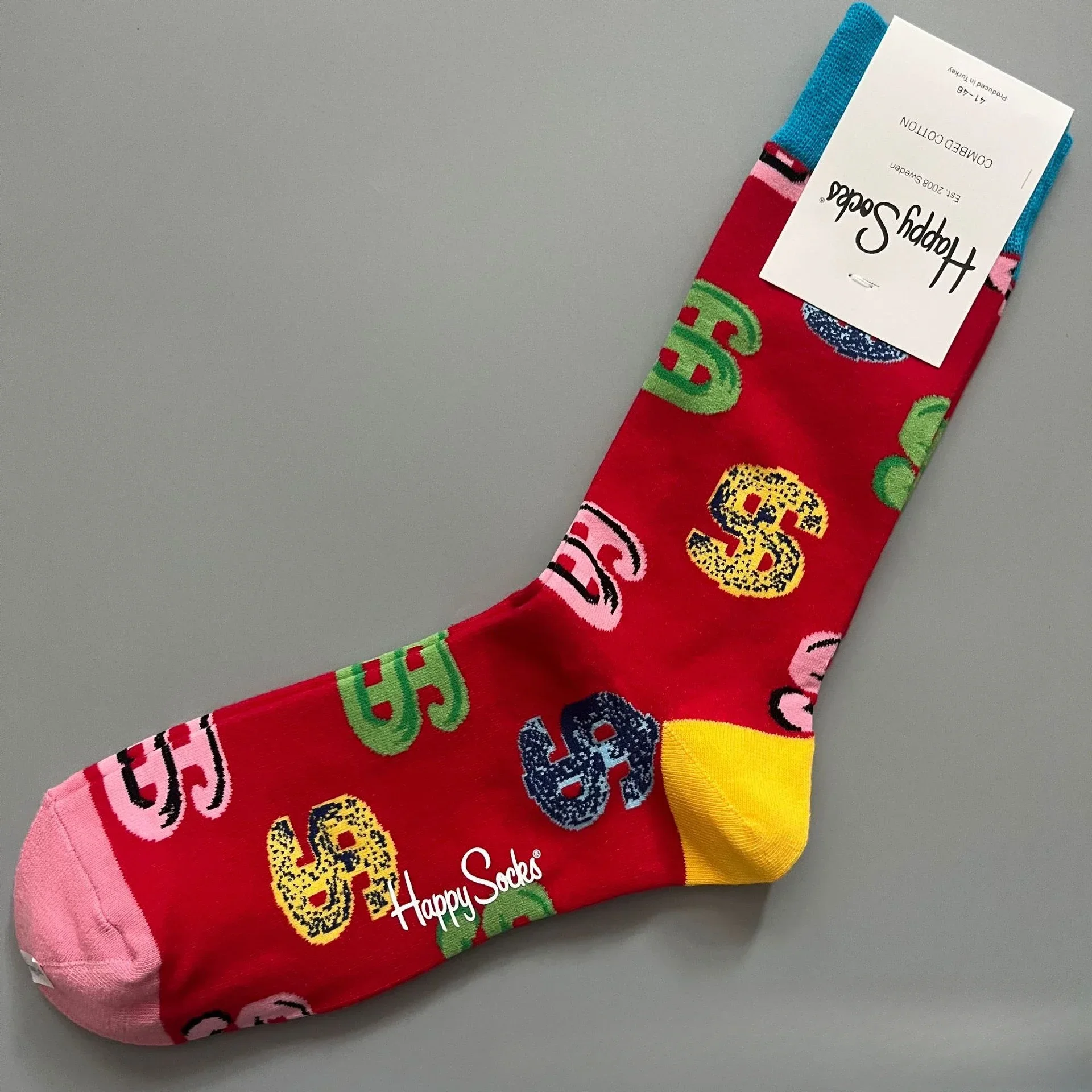Cotton Happy Socks Men's Classic Crew Sock Shoe Size 10 - 13 Soft thumbnail 6