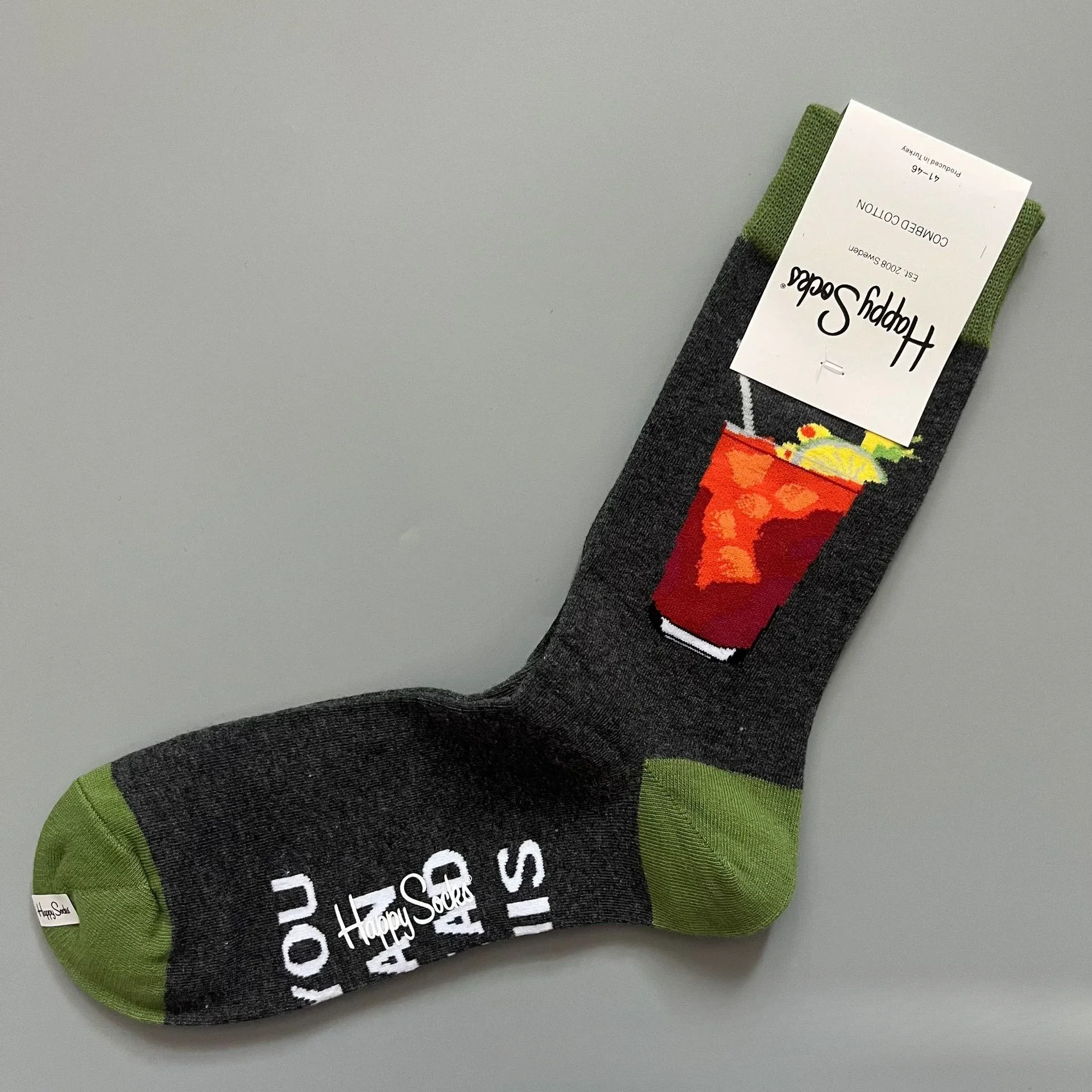 Cotton Happy Socks Men's Classic Crew Sock Shoe Size 10 - 13 Soft thumbnail 4