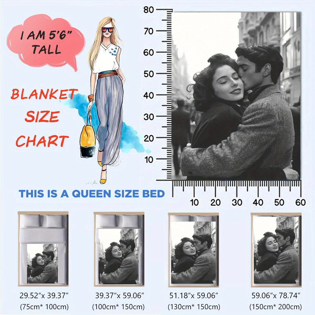 1 Piece of Custom DIY Personalized Photo Blanket for Your Loved One - Flannel Blanket with Personalized Photo, Soft and Warm, Suitable for Sofa, Bed, Office, Car, and Outdoor Travel - a Gift for Men and Women Suitable for All Seasons thumbnail 3