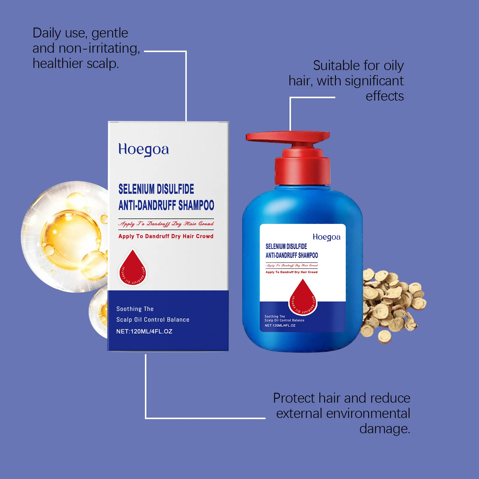 120ml Selenium Sulfide Shampoo Deep Cleansing Remove Dandruff Itchy Balance Oil Nourishing Restoration Hair Color Shampoo thumbnail 4