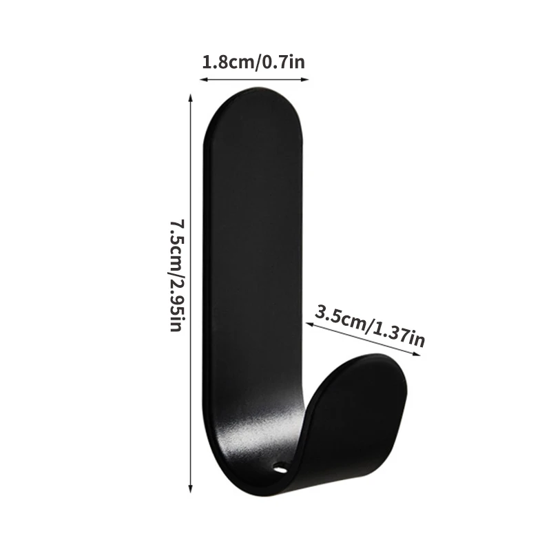 5PCS Aluminum Alloy Wall Mounted Non Perforated Hook Strong Adhesive Clothes Hook for Bathroom Kitchen behind Door Metal Hook thumbnail 5