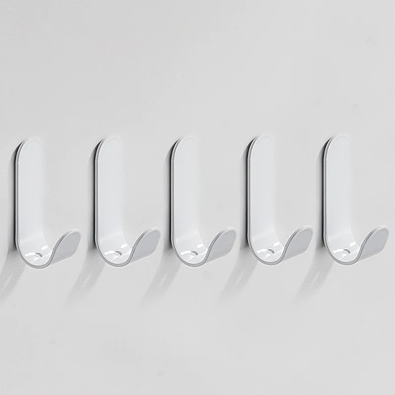 5PCS Aluminum Alloy Wall Mounted Non Perforated Hook Strong Adhesive Clothes Hook for Bathroom Kitchen behind Door Metal Hook thumbnail 3