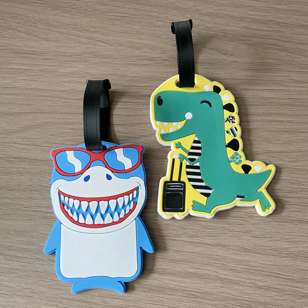 1pc/2pcs Travel Cute Dinosaur Luggage Tag Pendant Luggage Anti Loss Signage Pendant Funny Shark Bag Pendant unisex gift thumbnail 5