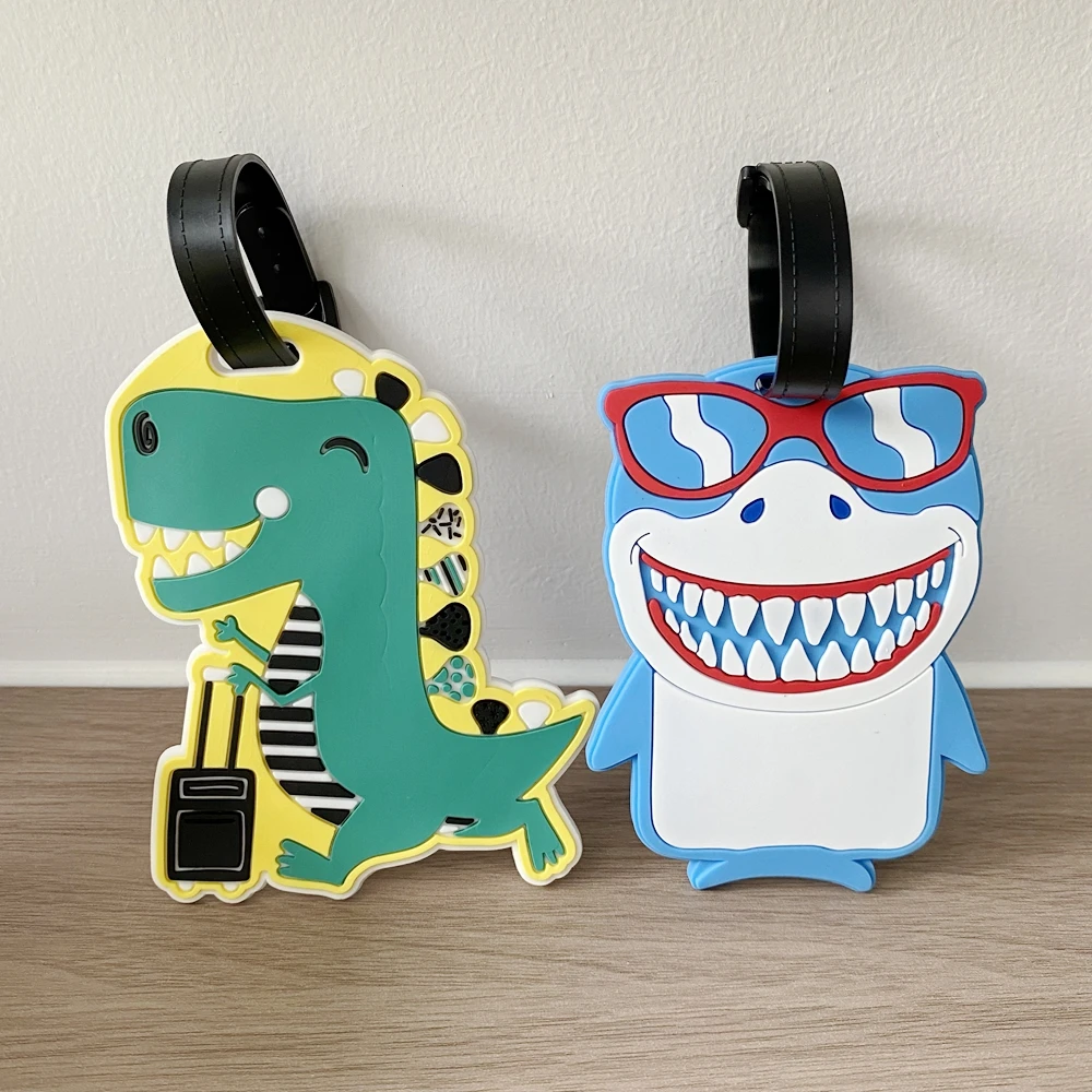 1pc/2pcs Travel Cute Dinosaur Luggage Tag Pendant Luggage Anti Loss Signage Pendant Funny Shark Bag Pendant unisex gift thumbnail 3