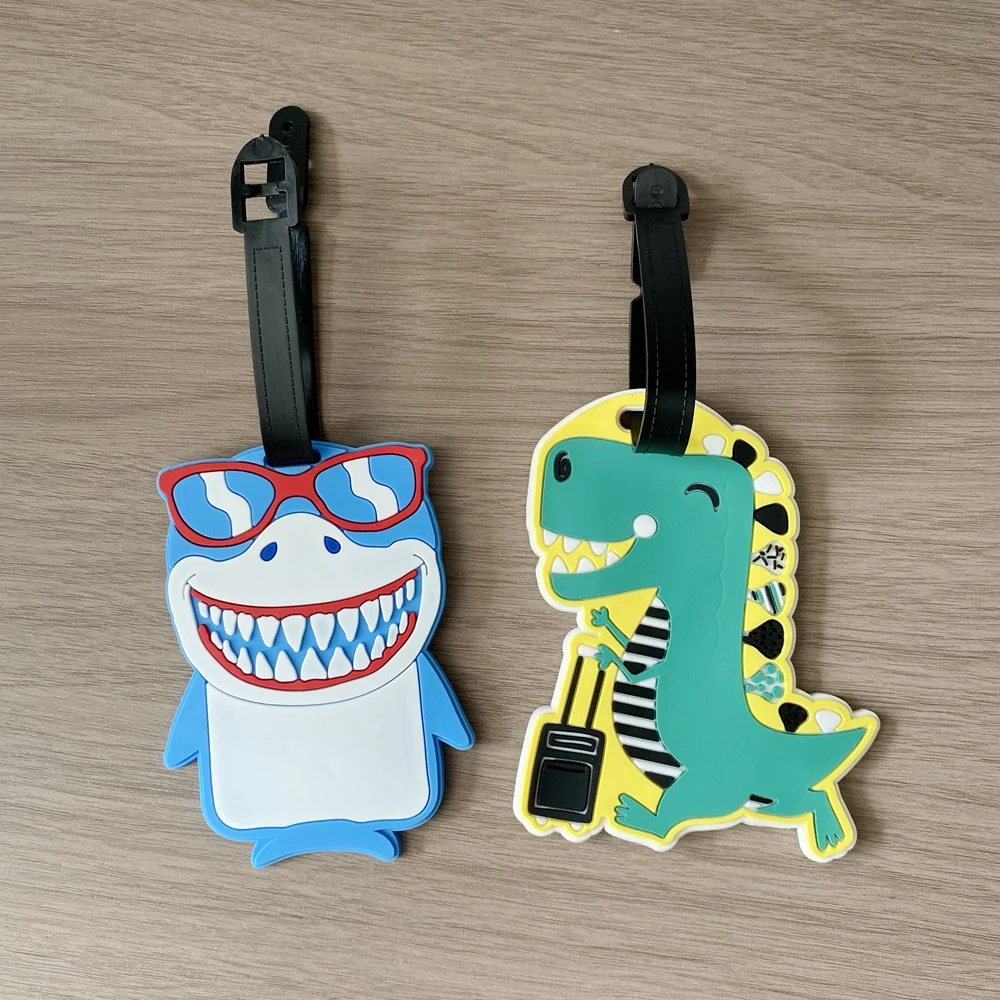 1pc/2pcs Travel Cute Dinosaur Luggage Tag Pendant Luggage Anti Loss Signage Pendant Funny Shark Bag Pendant unisex gift thumbnail 2
