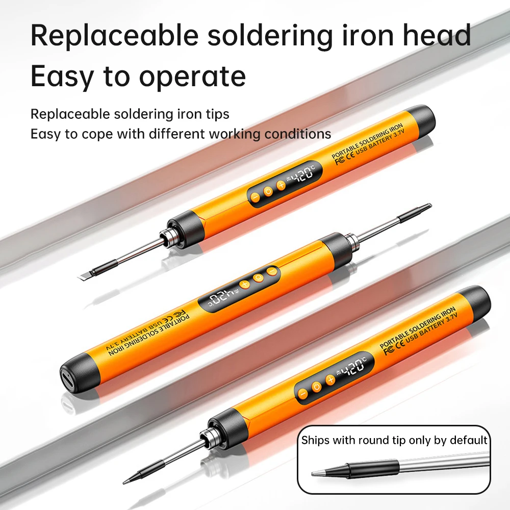 USB digital display soldering iron Type C interface mini soldering iron set 260-420 ℃ five temperature switching thumbnail 5