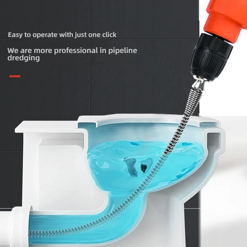 1/1.5/2.5/3.5/5 Meter Drain Cleaner 10mm Dia Pipe Spring Anti-Rust Sewer Sink Basin Pipeline Clogged Remover Cleaning Tool thumbnail 3