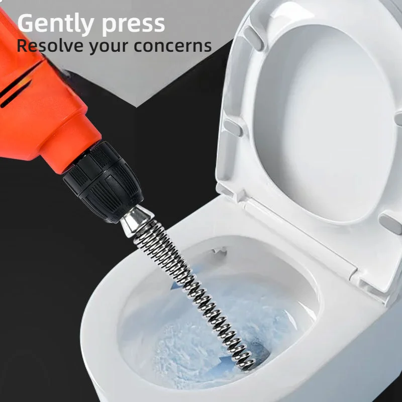 1/1.5/2.5/3.5/5 Meter Drain Cleaner 10mm Dia Pipe Spring Anti-Rust Sewer Sink Basin Pipeline Clogged Remover Cleaning Tool thumbnail 4