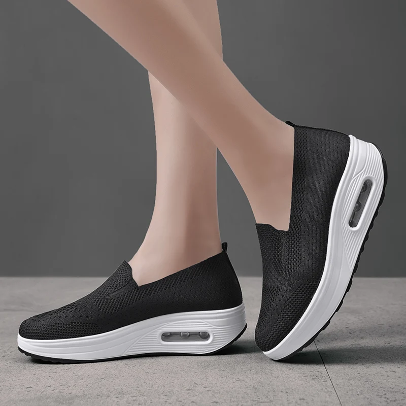 Women Walking Shoes Air Cushion Comfortable Breathable Outdoor Casual Shake Shoes Thick Bottom Increasing thumbnail 6