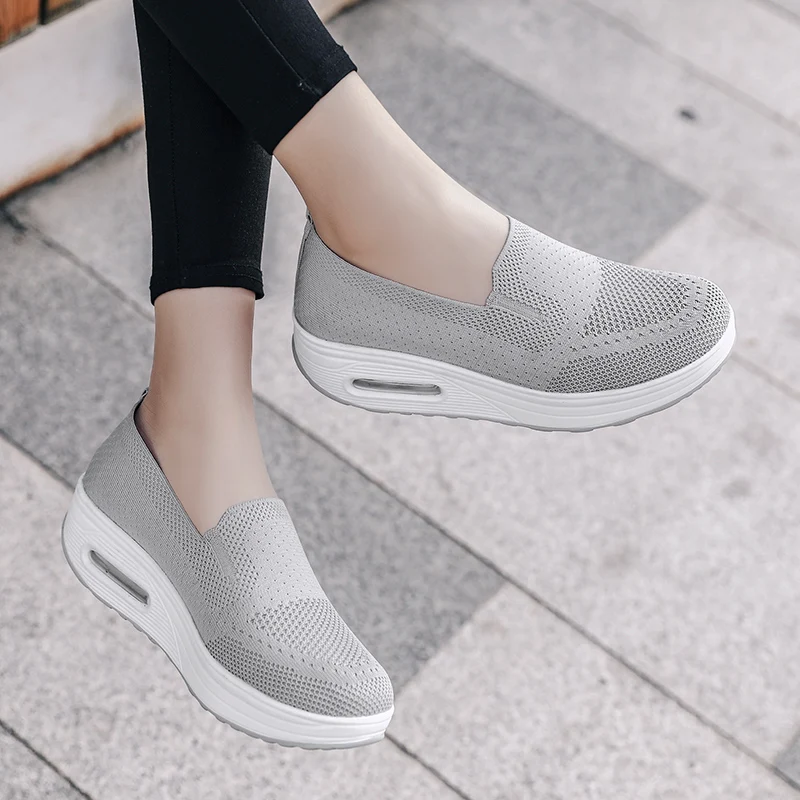 Women Walking Shoes Air Cushion Comfortable Breathable Outdoor Casual Shake Shoes Thick Bottom Increasing thumbnail 4