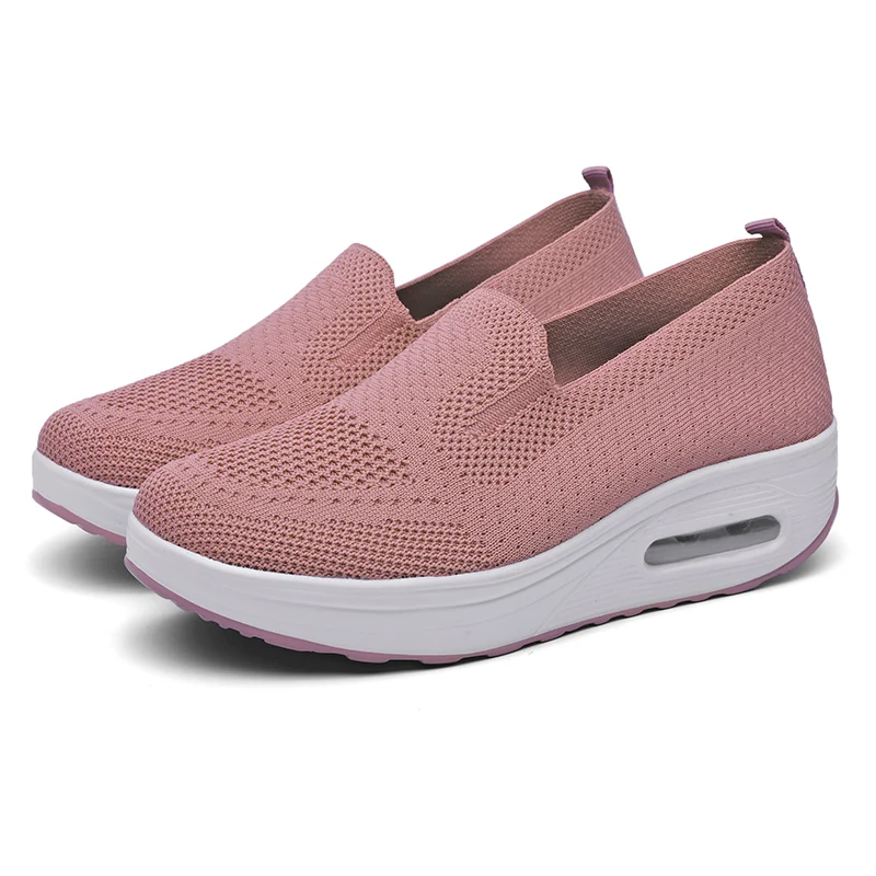 Women Walking Shoes Air Cushion Comfortable Breathable Outdoor Casual Shake Shoes Thick Bottom Increasing