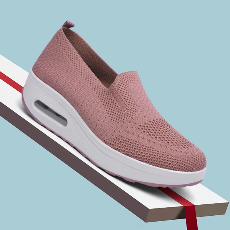 Women Walking Shoes Air Cushion Comfortable Breathable Outdoor Casual Shake Shoes Thick Bottom Increasing thumbnail 2
