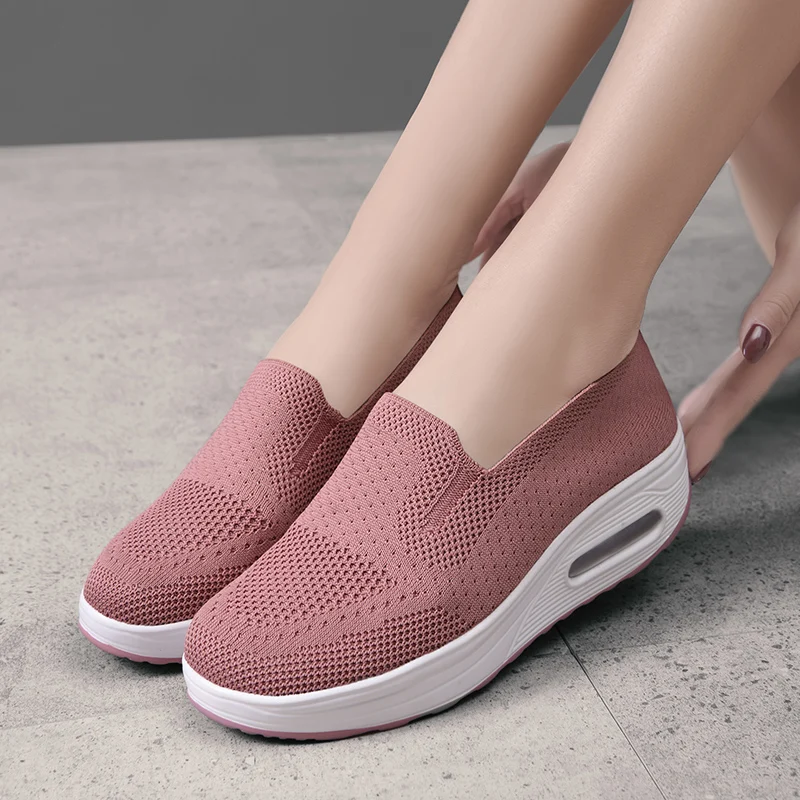 Women Walking Shoes Air Cushion Comfortable Breathable Outdoor Casual Shake Shoes Thick Bottom Increasing thumbnail 3