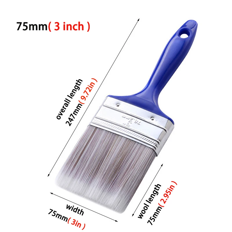 Blue Rubber Handle Sharpening Water-based Brush Tool Decoration Paint Coating Latex Cleaning Barbecue Baking Painting thumbnail 5
