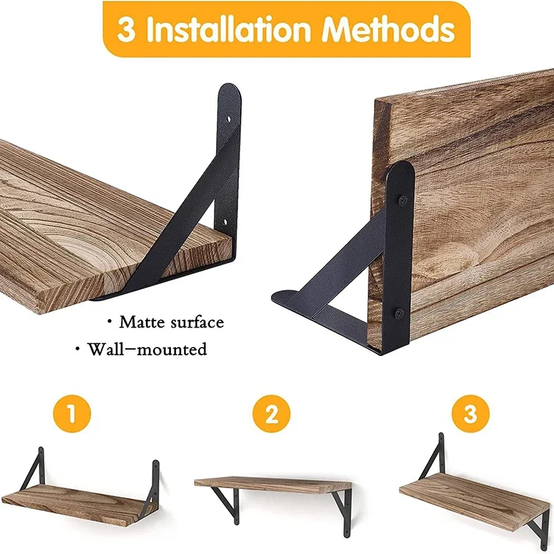 Wooden Floating Wall Shelves Bathroom Hanging Racks Shelf  Storage Kitchen Organizer Furnitures Living Room Display Stand Holder thumbnail 5