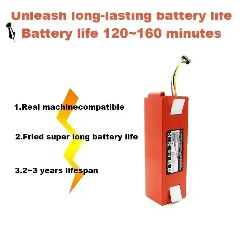 100% Original BRR-2P4S-5200S Robotic Vacuum Cleaner Replacement Battery For Xiaomi Roborock S55 S60 S65 S50 S51 S5 MAX S6 Parts thumbnail 6