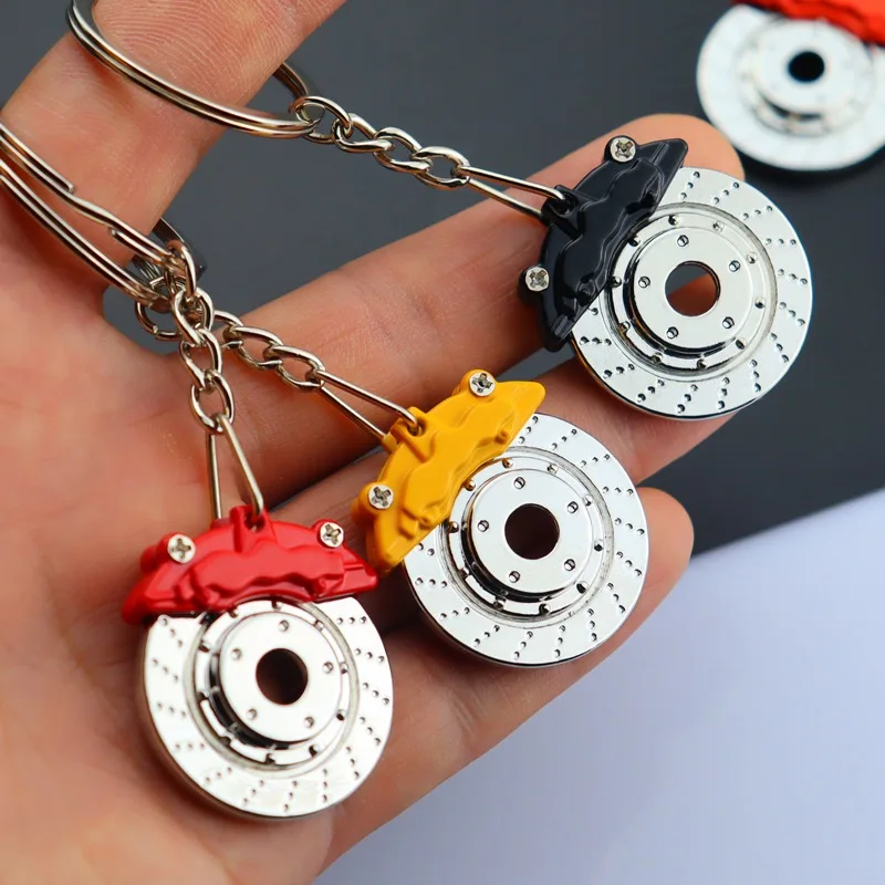 Vintage & Cartoon Car Mod Keyring Unique Brake System Metal Keychain Disc Caliper Alloy Decorative Accessory Fashion Style Key thumbnail 2