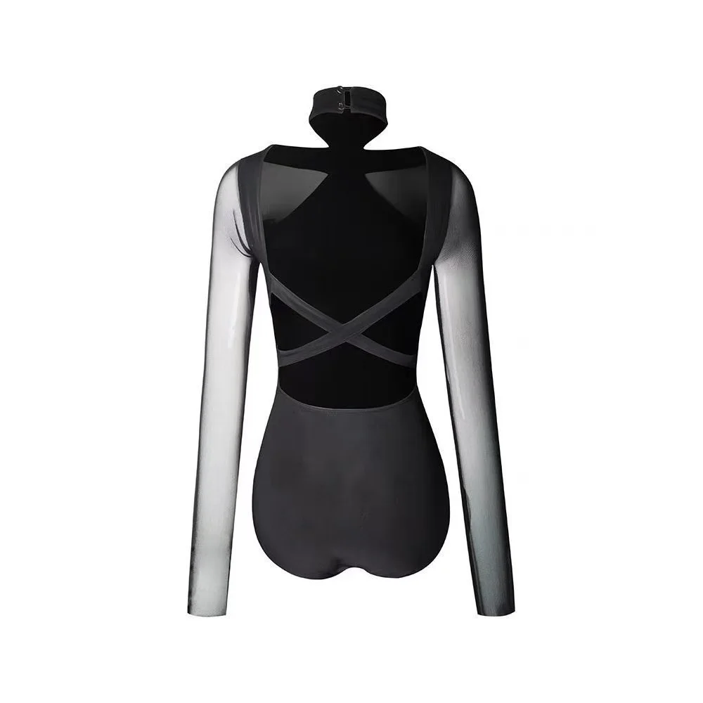 2025 Latin Dance Bodysuit Clothing Jumpsuit For Women Long Sleeves Leotard Tops Ballroom Samba Cha Cha Dance Performance Wear thumbnail 6