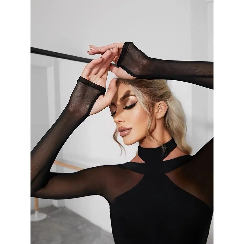 2025 Latin Dance Bodysuit Clothing Jumpsuit For Women Long Sleeves Leotard Tops Ballroom Samba Cha Cha Dance Performance Wear thumbnail 4