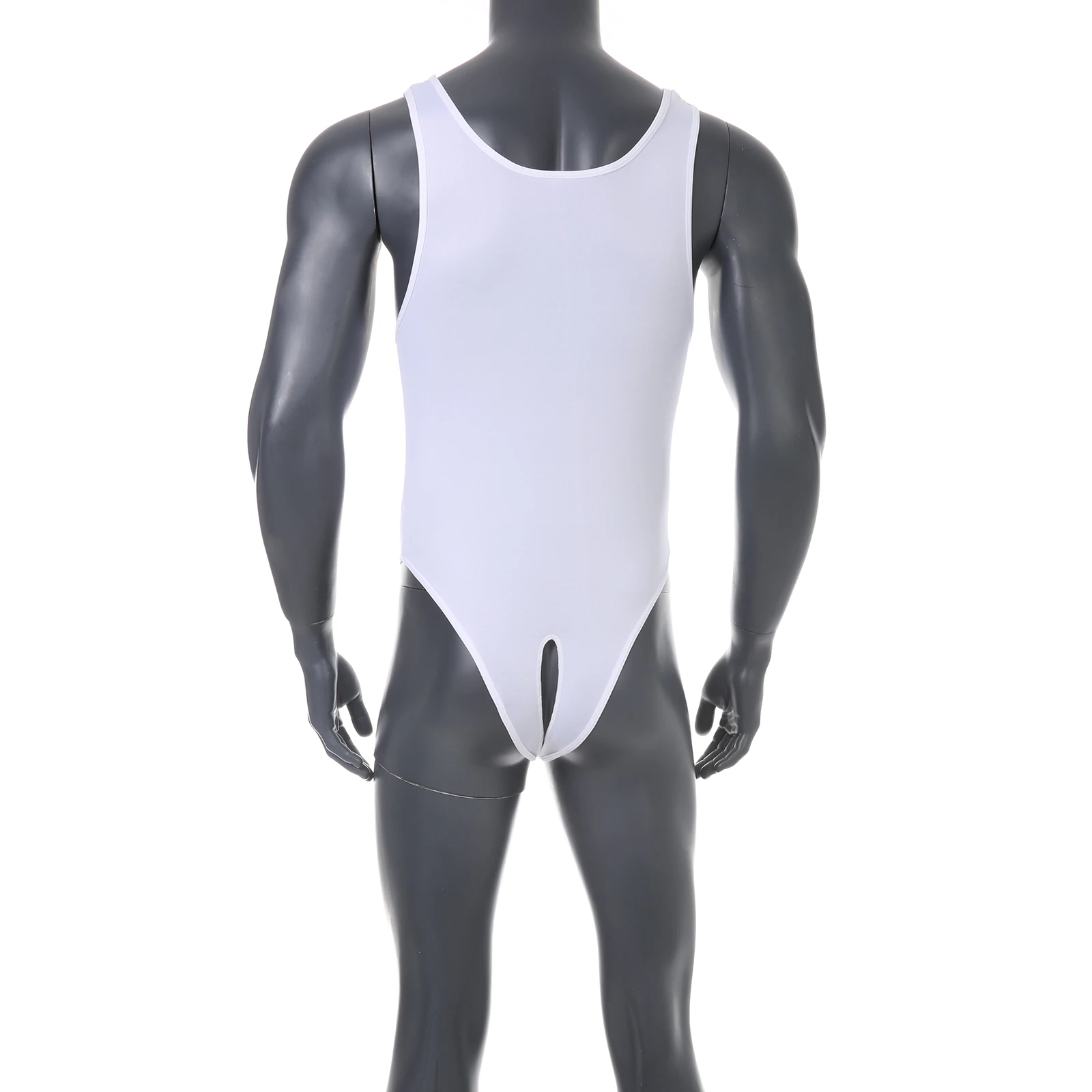 Men One-Piece Swimsuit Sexy Swim Bodysuit Man Bathing Suit Athletic Leotard Beachwear Swimwear Open Butts Erotic Lingerie thumbnail 6