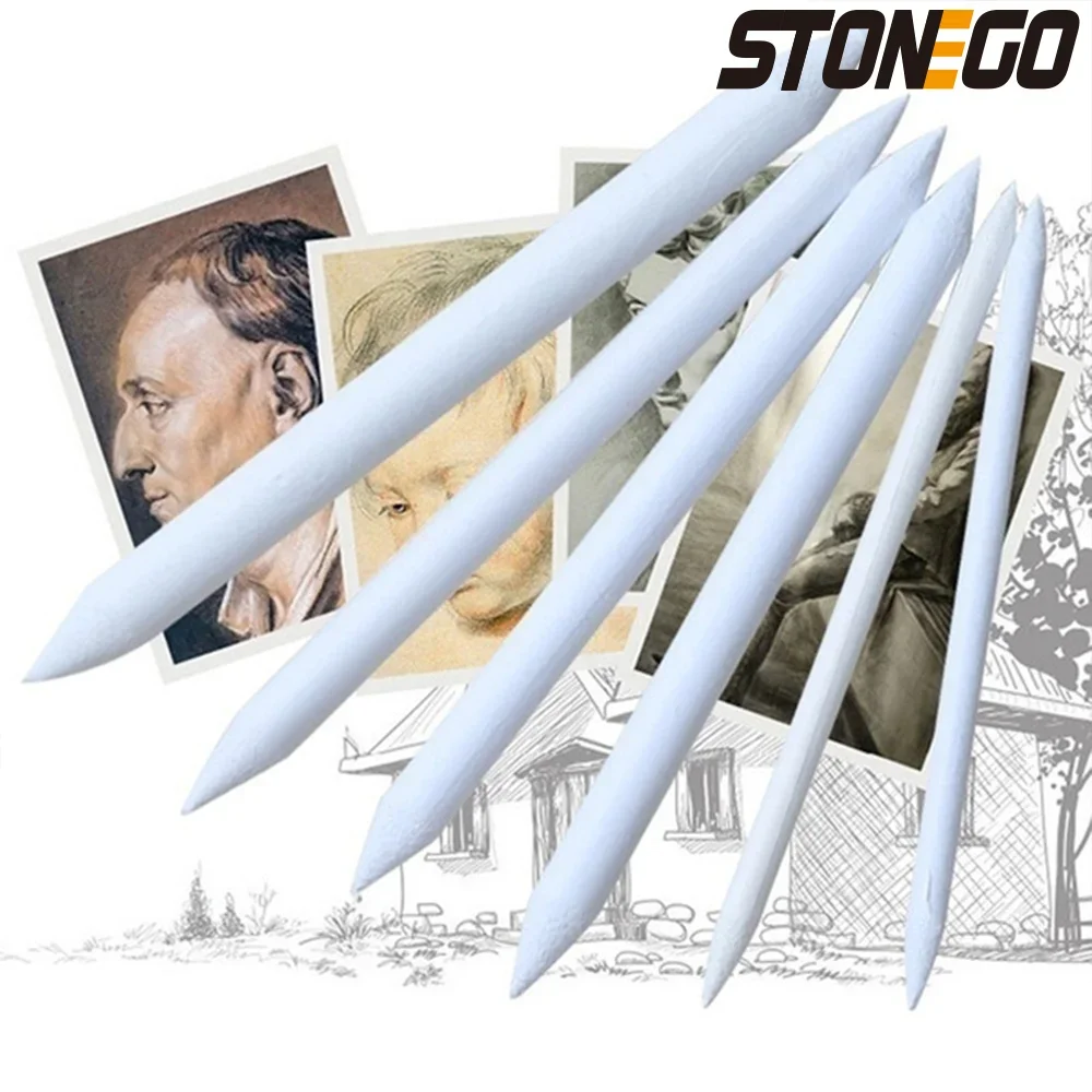STONEGO 6PCS Sketch Drawing Pen Artistic White Pencil Tool for Shading and Shadows Office Art Supplies thumbnail 5