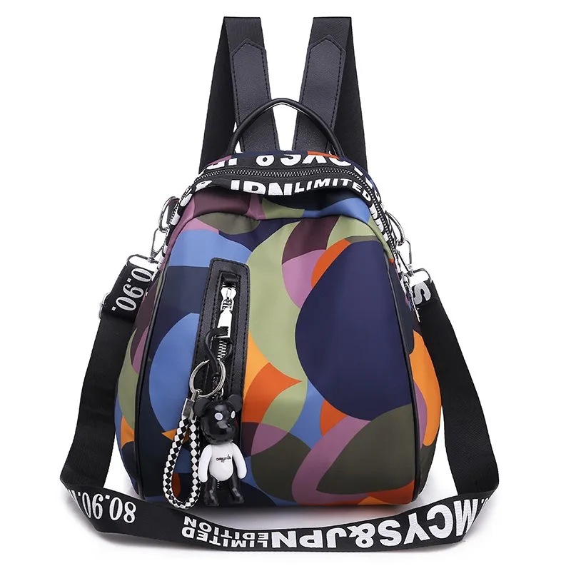 1pcs Oxford Fabric Casual Backpack Tote Bag Large Capacity Outdoor Travel Crossbody Bag Durable Lightweight Shoulder Bag thumbnail 5
