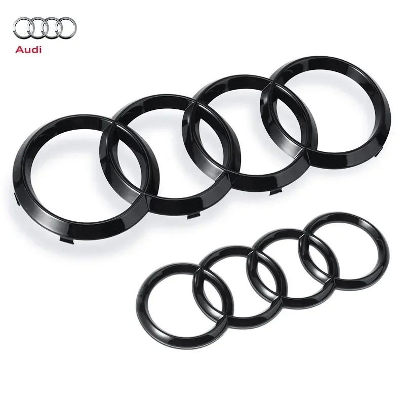 Car Styling For Audi A3 A4 A4L A5 A6 A6L A7 A8L Q2L Q3 Q5 Q7 TT Gloss Black Front Bonnet Grill Rear Trunk Emblem Badge Stickers thumbnail 2