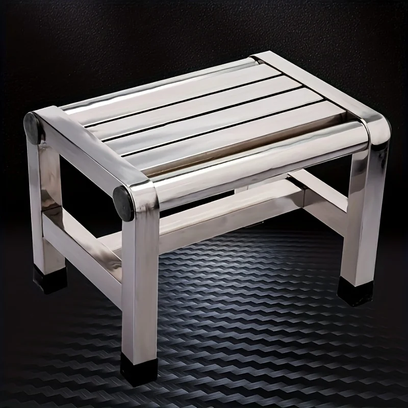 Multi Functional Stainless Steel Stool - Durable Thick & Sturdy Stool, Ideal for Living Room, Bathroom, Kitchen, Corridors thumbnail 2