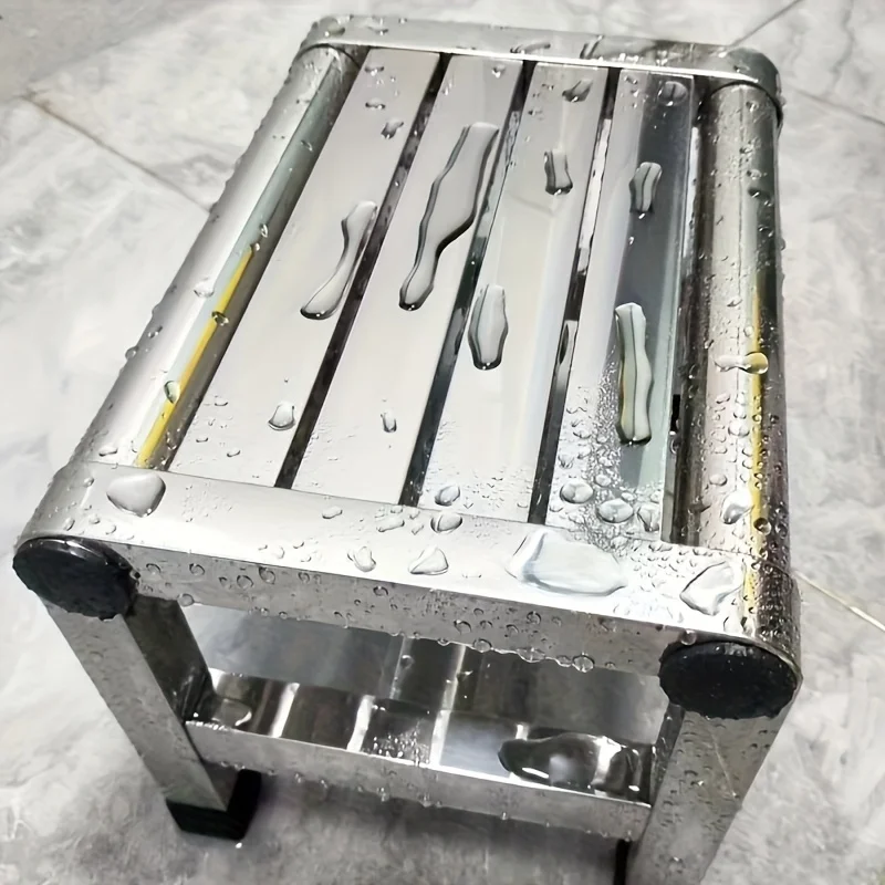Multi Functional Stainless Steel Stool - Durable Thick & Sturdy Stool, Ideal for Living Room, Bathroom, Kitchen, Corridors thumbnail 4